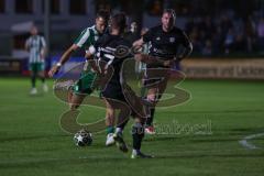 Landesliga - Saison 2025/26 - SV Manching - SSV Niedersonthofen - Fabian  Neumayer (Nr.9 - SV Manching) - Manuel Bayrhof schwarz Niedersonthofen - Foto: Meyer Jürgen