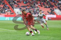 3. Liga; FC Ingolstadt 04 - Alemannia Aachen; Zweikampf Kampf um den Ball Marcel Costly (22, FCI) da Silva Kiala Joel (37 AA)