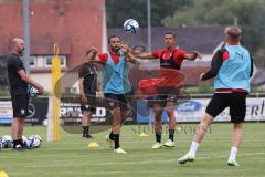 3.Liga - Saison 2023/2024 - Training in Berching - FC Ingolstadt 04 - Leon Guwara (Nr.6 - FCI) - Marcel Costly (Nr.22 - FCI) -  - Foto: Meyer Jürgen