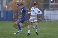 Bayernliga Nord - Saison 2025/26 - FC Ingolstadt 04 II - Würzburger FV - Tomislav Bagaric (Nr.5 - FC Ingolstadt II) - Steffen Krautschneider blau Würzburg - Foto: Meyer Jürgen