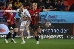 3.Liga - Saison 2022/2023 - FC Ingolstadt 04 -  Dynamo Dresden - Tobias Bech (Nr.11 - FCI) - Niklas Hauptmann (Nr.27 - Dresden) - Foto: Meyer Jürgen