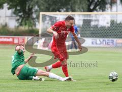 Toto - Pokal - Saison 2026/27 - SV Manching - SV Heimstetten - Dzenis Seferovic (Nr.6 - SV Manching) - Lukas Riglewski rot Heimstetten  - Foto: Meyer Jürgen