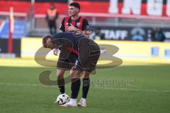 3. Liga - Saison 2024/25 - FC Ingolstadt 04 - 1. FC Saarbrücken - XXXXX - Benjamin Kanuric (Nr.8 - FCI) - Felix Keidel (Nr.43 - FCI) - Foto: Meyer Jürgen