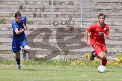 Bayernliga Nord - Saison 2023/2024 - FC Ingolstadt 04 - Würzburger FV 04 - Moritz Wiezorrek (Nr.15 - FCI U21) - Lotzgen Moritz blau Würzburg - Foto: Meyer Jürgen