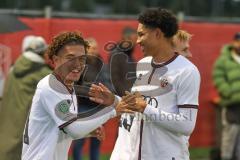 A-Junioren Bundesliga  - Saison 2024/25 - A-Junioren - FC Ingolstadt 04 - FC Augsburg - Arel Polat weiss FCI schiesst den 2:0 Führungstreffer - jubel  - Foto: Meyer Jürgen