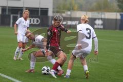 DFB Pokal - Frauen - Saison 2025/26 - FC Ingolstadt 04 Frauen - 1. FC Nürnberg - Jenny Beyer (Nr.8 - FC Ingolstadt Frauen I) - Polaskova Aneta rot Nürnberg - Fritzberg Teresa (Nr.3 - FC Ingolstadt Frauen I) - Foto: Meyer Jürgen