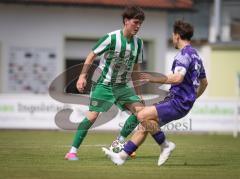 Landesliga - Freundschaftsspiel - Saison 2026/27 - SV Manching - TSV Karteth-Lappersdorf - Vincent Amann (Nr.16 - SV Manching) - Fehr Marco lila Kareth - Lappersdorf  - Foto: Meyer Jürgen