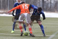 Schanzer Amateurcup 2026 - SV Haunwöhr - SC Irgertsheim - Pascal Mundil blau Haunwöhr - David Lecher meier orange Irgertsheim - Foto: Meyer Jürgen