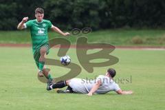 Kreisklasse - Saison 2024/25- TSV Lenting - SV Denkendorf - Dennis Volk grau Lenting - Marius Heß grün Denkendorf - Foto: Meyer Jürgen