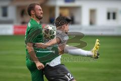 Landesliga - Saison 2026/27 - SV Manching - SC Cosmos Aystetten - Maximilian Eberwein (Nr.4 - SV Manching) - Hanrieder Elija weis Aystetten  - Foto: Meyer Jürgen