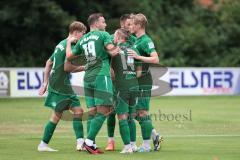 Landesliga - Saison 2024/25 - SV Manching - FSV Pfaffenhofen - Der 2:1 Führungstreffer durch Cedric Sengl (Nr.16 - SV Manching) - jubel  - Foto: Meyer Jürgen