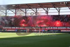 3. Liga - Saison 2024/25 - FC Ingolstadt 04 - SV Wehen Wiesbaden - Fankurve - Banner - choreo - Bengalos - XXXXX - Foto: Meyer Jürgen