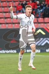 3. Liga - Saison 2024/25 - FC Ingolstadt 04 - SpVgg Unterhaching - Der 1:0 Führungstreffer durch Benjamin Kanuric (Nr.8 - FCI) - XXXXX - Foto: Meyer Jürgen