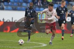 3. Liga - Saison 2025/26 - Waldhof Mannheim  -  FC Ingolstadt 04 - Ognjen Drakulic (Nr.30 - FC Ingolstadt 04) - Adama Diakhaby (Nr.27 - Waldhof Mannheim) - Foto: Meyer Jürgen