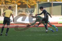 Bezirksliga - Saison 2024/25- FC Fatih Ingolstadt - SVN München - Eron Dervisi (Nr.27 - FC Fatih) - Wassim Zormati Torwart München - Foto: Meyer Jürgen