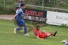 Kreisliga- Saison 2024/25- TSV Kösching - SV Hundszell - Leon Drees blau Hundszell - Valentin Hafner rot Kösching - Foto: Meyer Jürgen