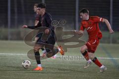 *** Bayernliga Nord - Saison 2025/26 - FC Ingolstadt 04 II - ASV Neumarkt - Ognjen Draculic (Nr.9 - FC Ingolstadt II) - Selim Mjaki rot Neumarkt - Foto: Meyer Jürgen