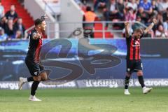 3. Liga; FC Ingolstadt 04 - FC Hansa Rostock; Tor Jubel Treffer Pascal Testroet (37, FCI) trifft unverhofft ins Tor Yannick Deichmann (20, FCI)