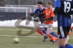 Schanzer Amateurcup 2026 - SV Haunwöhr - SC Irgertsheim - Pascal Mundil blau Haunwöhr - Marc Schuhmann orange Irgertsheim - Foto: Meyer Jürgen
