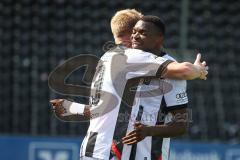 3. Liga - Saison 2026/27 - SC Sonnenhof Großaspach - FC Ingolstadt 04 - Der 0:2 Treffer durch Lars Lokotsch (Nr.13 - FCI) - jubel -  - Obed Ugondu (Nr.17 - FCI) - Foto: Meyer Jürgen