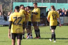 Kreisliga - Saison 2025/26- TSV Lichtenau - TSV Hohenwart - Marc Steingräber gelb Lichtenau mit dem 1:1 Ausgleichstreffer - jubel - Foto: Meyer Jürgen