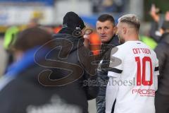 2024_1_27 - 3. Liga - Saison 2023/24 - 1. FC Saarbrücken - FC Ingolstadt 04 -  - Cheftrainer Michael Köllner (FC Ingolstadt 04) - Co-Trainer Maniyel Nergiz (FC Ingolstadt 04) - Foto: Meyer Jürgen - Maximilian Dittgen (Nr.10 - FC Ingolstadt 04) wird eingew