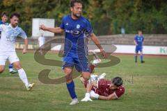 A-Klasse -  Saison 2026/27 - DJK Ingolstadt - TSV Mailing/Feldkirchen - Markus Käser blau DJK Ingolstadt  - Marco Ernhofer TW Mailing hält den Ball - Foto: Meyer Jürgen
