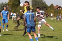 Kreisliga- Saison 2024/25- SV Hundszell - SV Kasing -  - Noah Kamenjasevic weiss Kasing - Frederik Bezdeka Torwart Hundszell - Foto: Meyer Jürgen