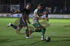 Landesliga - Saison 2025/26 - SV Manching - SSV Niedersonthofen - Leon Peric (Nr.20 - SV Manching) - Lukas Mayr schwarz Niedersonthofen - Foto: Meyer Jürgen