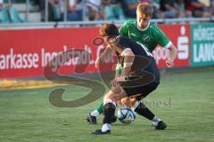 Bezirksliga - Saison 2025/26 - FC Gerolfing - TSV Rohrbach - Lukas Achhammer (Nr.9 - FC Gerolfing) - Thomas Hammerschmid schwarz Rohrbach - Foto: Meyer Jürgen