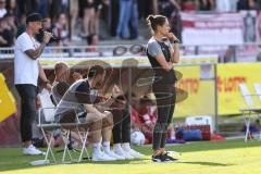 Toto-Pokal Finale; Würzburger Kickers - FC Ingolstadt 04; an der Seitenlinie, Spielerbank Cheftrainerin Sabrina Wittmann (FCI) Co-Trainer Maniyel Nergiz (FCI) Co-Trainer Fabian Reichler (FCI)