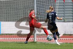 DFB - Pokal Frauen 1. Runde - Saison 2023/2024 - FC Ingolstadt 04 - FC Carl Zeiss Jena - Der 0:2 Führungstreffer durch Melina Reuter blau Jena - jubel - Lisa Ebert (Nr.10 - FCI Frauen) - Foto: Meyer Jürgen