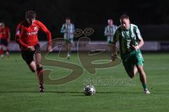 Landesliga - Saison 2025/26 - SV Manching - TSV Aindling - Fabian  Neumayer (Nr.9 - SV Manching) - Noah Menhart rot Aindling  - Foto: Meyer Jürgen