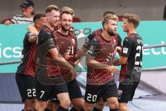 3. Liga; FC Ingolstadt 04 - SSV Ulm 1846; Tor Jubel Treffer David Kopacz (29, FCI) Yannick Deichmann (20, FCI) Jannik Mause (7, FCI) Marcel Costly (22, FCI) Benjamin Kanuric (8, FCI) Moritz Seiffert (23, FCI)