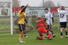 Kreisliga - Saison 2024/25- TSV Lichtenau - FC Mindelstetten -  Der 3:0 Führungstreffer durch - Mentor Haliti gelb Lichtenau - jubel - Fabian Sangl Torwart Mindelstetten - Foto: Meyer Jürgen