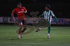 Landesliga - Saison 2025/26 - SV Manching - TSV Aindling - Romeo Öxler (Nr.17 - SV Manching) - Dominic Robinson rot Aindling - Foto: Meyer Jürgen