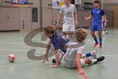 Hallenturnier Ingolstadt Nord - Saison 2024/25 - SV Pulling - SV Oberstimm - Franz Ebner grau Pulling - Tobias Vollnhals blau Oberstimm - Foto: Meyer Jürgen