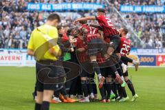 3.Liga - Saison 2022/2023 - TSV 1860 München - FC Ingolstadt 04 - Der 0:1 Führungstreffer durch Marcel Costly (Nr.22 - FCI) - jubel - Foto: Meyer Jürgen