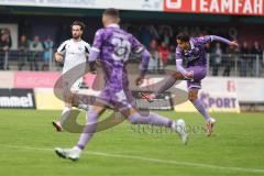 Toto-Pokal; SV Wacker Burghausen - FC Ingolstadt 04; Fredrik Carlsen (8, FCI) Schuß Tor Jubel Treffer 1:0 in der ersten Minute Moritz Wiezorrek (17 SVWB)