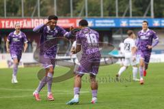 Toto-Pokal; SV Wacker Burghausen - FC Ingolstadt 04; Fredrik Carlsen (8, FCI) Schuß Tor Jubel Treffer 1:0 in der ersten Minute Keanan Bennetts (18 FCI)