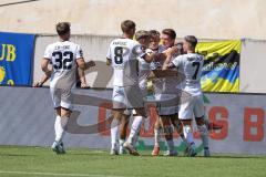 3. Liga; 1. FC Saarbrücken - FC Ingolstadt 04 - Tor Jubel Treffer Sebastian Grönning (11, FCI) Max Plath (14 FCI) Simon Lorenz (32, FCI) Lukas Fröde (34, FCI) Dennis Borkowski (7, FCI) Benjamin Kanuric (8, FCI)