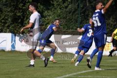 Kreisliga
 - Saison 2024/25- TSV Oberh./Unterhaunstadt - SV Kasing-  - Der 2:0 Führungstreffer durch Ramazan Kumaz blau Oberh.Unterhaunstadt - jubel - Foto: Meyer Jürgen