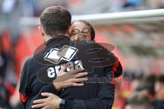 3. Liga; FC Ingolstadt 04 - SSV Ulm; Co-Trainer Fabian Reichler (FCI) mit Cheftrainerin Sabrina Wittmann (FCI) vor dem Spiel