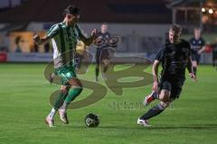 Landesliga - Saison 2025/26 - SV Manching - SSV Niedersonthofen - Leon Peric (Nr.20 - SV Manching) - Lukas Mayr schwarz Niedersonthofen - Foto: Meyer Jürgen