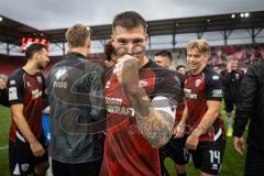 3. Liga; FC Ingolstadt 04 - Rot-Weiss Essen; Sieg Jubel Freude Torschütze Jonas Scholz (15, FCI)