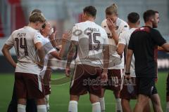 3. Liga - Saison 2026/27 - FC Ingolstadt 04 - Alemannia Aachen - Trinkpause - Cheftrainerin Sabrina Wittmann (FCI) Jonas Scholz (Nr.15 - FCI) Max Plath (Nr.14 - FCI) - XXXXX - Foto: Meyer Jürgen