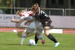 2. Fußball-Liga - Frauen - Saison 2022/2023 - FC Ingolstadt 04 - 1. FC Nürnberg - Isabelle Maliha (Nr.3 - FCI Frauen) - Mai Franziska weiss Nürnberg - Foto: Meyer Jürgen