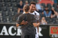 3. Liga - Saison 2026/27 - SC Sonnenhof Großaspach - FC Ingolstadt 04 - Das Spiel ist aus - jubel - Cheftrainerin Sabrina Wittmann (FCI) - Nishan Velupillay (Nr.28 - FCI) - Foto: Meyer Jürgen