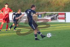 Kreisliga - Saison 2025/26- SV Zuchering - TV Münchsmünster - Der 0:1 Führungstreffer per Strafstoss durch Maximilian Anthofer blau MÜ-Münster  - jubel -  - XXXXX - Foto: Meyer Jürgen