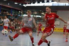 Lotto Bayern Hallencup - Saison 2024/25 - Türk SV Ingolstadt - TSV Rosenheim - Nikita Müller rot Türkisch - Andre Schäpe weiss Rosenheim - Foto: Meyer Jürgen